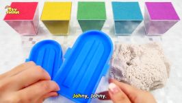 آموزش بازی اسلایم DIY How to make Kinetic Sand Rainbow Ice Cream Popsicle #T