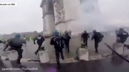 درگیری جلیقه زردها پلیس فرانسه