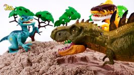 آموزش بازی اسلایم Learn Colors with Rainbow Kinetic Sand Dinosaur DIY How to