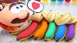 آموزش بازی اسلایم Play Doh Dentist Doctor Drill VS Kinetic Sand Rainbow Bana