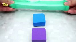 آموزش بازی اسلایم DIY How to make Kinetic Sand Cake Giant Rainbow Cube Learn