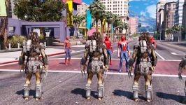 نبرد ابر قهرمانان Predator Army VS Spiderman Suits  Spiderman Iron Spider Sp
