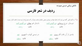 نهم ادبیات دانش زبانی درس 13 ردیف در شعر فارسی