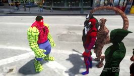 نبرد ابر قهرمانان SPIDER HULK VS SPIDERMAN ENEMIES  VENOM SCORPION CARNAGE