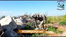 هدف قرار دادن BMP ارتش سوریه در حال حركت موشك تاو