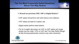 Should You Purchase UHF or VHF Two Way Radios