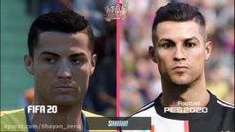 مقایسه فیس بازیکنان در fifa 20 pes 20