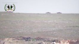 شلیک عناصر ارتش آزاد موشک تاو به تانک T72ارتش سوریه