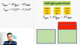 یک مفهوم فیزیک مسائل انبساط حجمی ظرف مایع