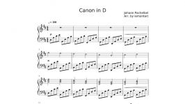 نت پیانو آهنگ canon in d major pachelbel