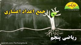 ریاضی پایه پنجم  مبحث جمع اعداد اعشاری  خانم علی نژاد