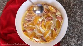 کیک میوه ای مانند دسر است کلفوتی کلافوتی هلو Peach Clafoutis Recipe