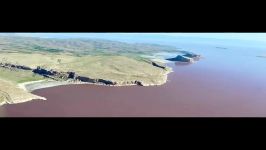 پرواز بر فراز ارومیه دریاچه ارومیه در یک روز بهاری