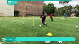 آموزش فوتبال نونهالان کودکان  فوتبال پایه نوجوانان پاسکاری کنترل سریع توپ