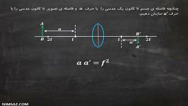 اپتیک – رابطه نیوتن برای عدسی ها