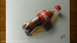 نقاشی 3بعدی  3D Art  Drawing Coca Cola plastic bottle  Marcello Barenghi
