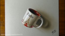 نقاشی 3بعدی  3D Art  Drawing Paris Coffee Mug  Marcello Barenghi