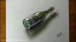 نقاشی 3بعدی  bottle of beer Saison dAlliance  3D Art  Marcello Barenghi