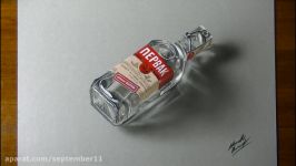 نقاشی 3بعدی  bottle of Pervak Первак  3D Art  Marcello Barenghi