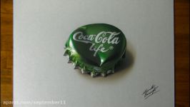 نقاشی 3بعدی  Coca Cola Life Bottle Cap  3D Art  Marcello Barenghi