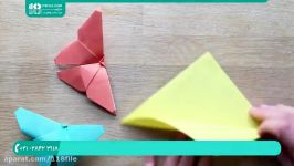 آموزش ساخت اوریگامی  اوریگامی ساده مقدماتی سه بعدی اوریگامی پروانه 