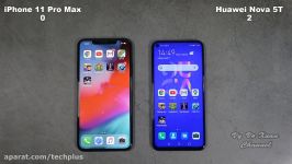 مقایسه سرعت دوربین iPhone 11 Pro Max Huawei Nova 5T