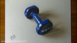 نقاشی 3بعدی  my blue dumbbell  3D Art  Marcello Barenghi