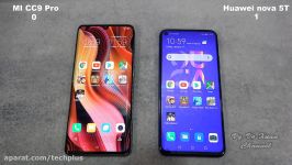 مقایسه سرعت دوربین Xiaomi Mi CC9 Pro Huawei Nova 5T