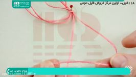 آموزش مکرومه بافی دستبند  بافت دستبند مکرومه دستبند مکرومه طرح گلبرگ گل 