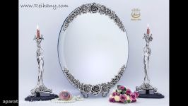آینه شمعدان نقره، آینه شمعدان عروس، گل نقره، نقره ریحانی