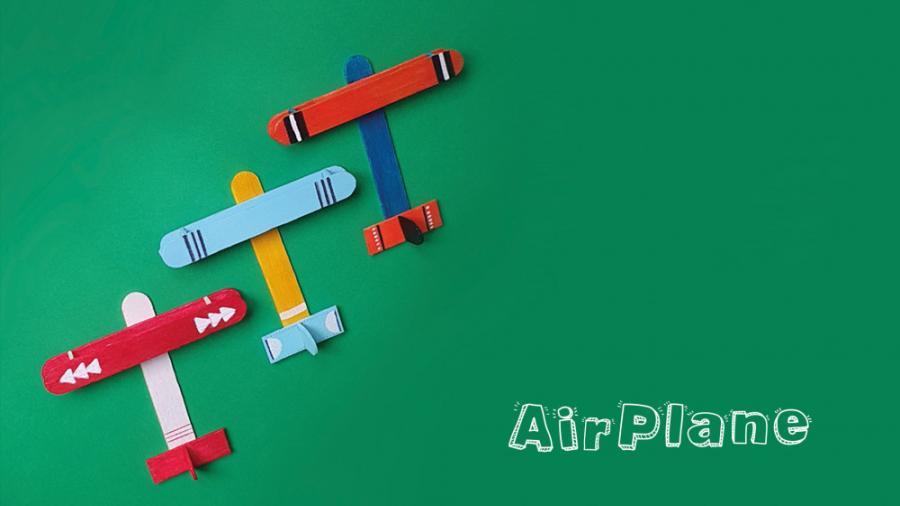 Airplane with ice cream sticks هواپیما چوب بستنی