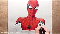 کشیدن نقاشی مرد عنکبوتی فیلم مرد عنکبوتی بازگشت به خانه جزئیات حرفه ای