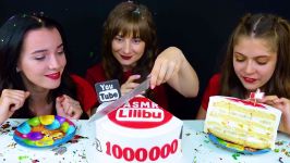 چالش غذاخوری اسمر  فود اسمر  کیک بزرگ برای 1 میلیون فالوور  ASMR Lilibu