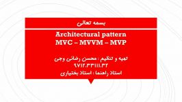 Architectural pattern MVVM MVP MVC