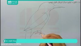 آموزش نقاشی  نقاشی کودکان  کشیدن نقاشی هنری نقاشی مرغ ماهی خوار 