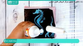 آموزش نقاشی رزین اپوکسی  نقاشی آبستره رزین نقاشی آبستره اسب آبی
