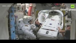 عملیات به روز رسانی باتری‌های ایستگاه فضایی بین‌المللی توسط فضانوردان