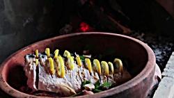 روش پخت یک ماهی شکم‌پر لیمو سبزیجات آشپزخانه آلمازان 22