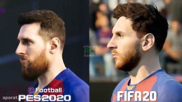 مقایسه فیس های بارسلونا در FIFA 20 PES 20