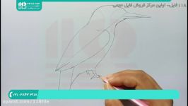آموزش نقاشی  نقاشی هنری کودکانه  کشیدن نقاشی نقاشی مرغ ماهیخوار 