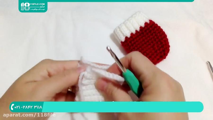 آموزش بافتنی  بافت دستکش جوراب بافتنی دستکش مخصوص نوزاد 3 تا 6 ماهه 