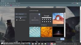 آموزش گذاشتن عکس تم جدید روی گوگل کروم کامپیوتر.