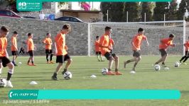 آموزش فوتبال به کودکان  تکنیک فوتبال  فوتبال پایه تمرین هماهنگی پاها توپ