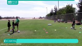 آموزش فوتبال به کودکان نوجوانان  فوتبال نمایشی پایهحرکت تکنیکی برای دریبل