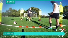 آموزش فوتبال به کودکان نوجوانان  فوتبال نمایشی پایه عبور توپ موانع 