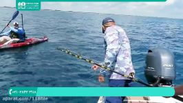 آموزش ماهیگیری حرفه ای  ماهیگیری قلاب لنسر چالش ماهیگیری کایاک 