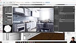 آموزش طراحی آشپزخانه کابینت اسکچاپ ویری اتوکد vray sketchup autocad