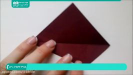 آموزش اوریگامی  ساخت اوریگامی سه بعدی اوریگامی گل ستاره ای شکل 