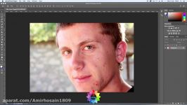 آموزش فتوشاپ به زبان فارسی بین بردن لکه های قرمز صورت