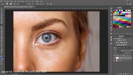 اموزش عوض کردن رنگ چشم در فتوشاپ + تنظیم نور